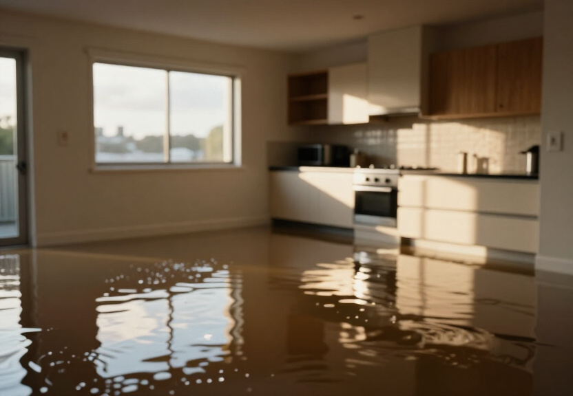Wet carpet in Hurstville apartment before drying